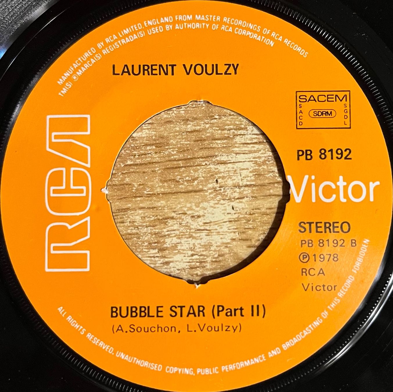 Vinyles: LAURENT VOULZY - BUBBLE STAR – D'occasion à Bussigny par vinyl-pas-cher 3