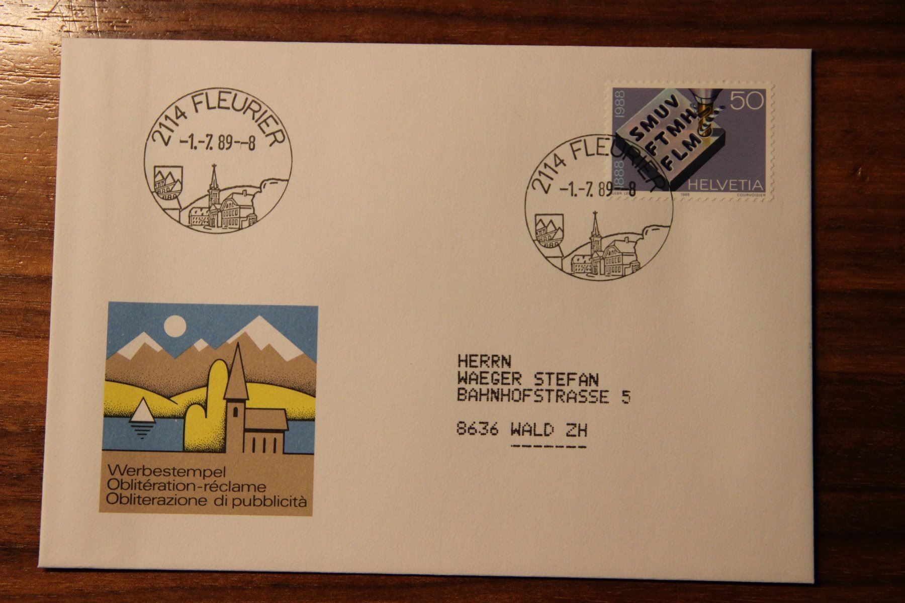Tous les timbres: Schweiz 1989 - 2114 Fleurier – Neuf (Voir description) à Jona par Southafrica07