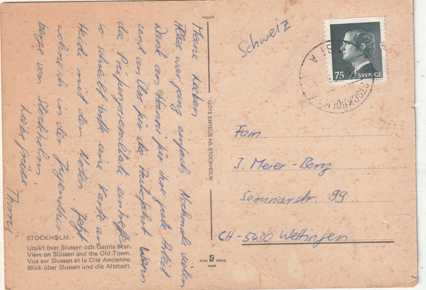 Cartoline postali: Stockholm – Usato da Lumbrein venduto da made02 1