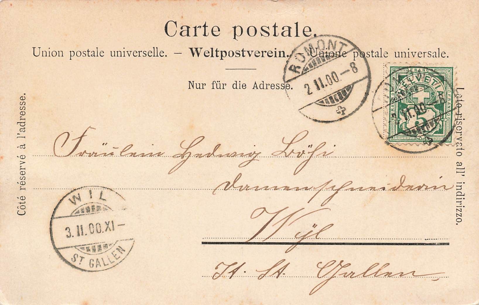 Cartoline postali: Romont – Usato da Biasca venduto da Blenio71 1