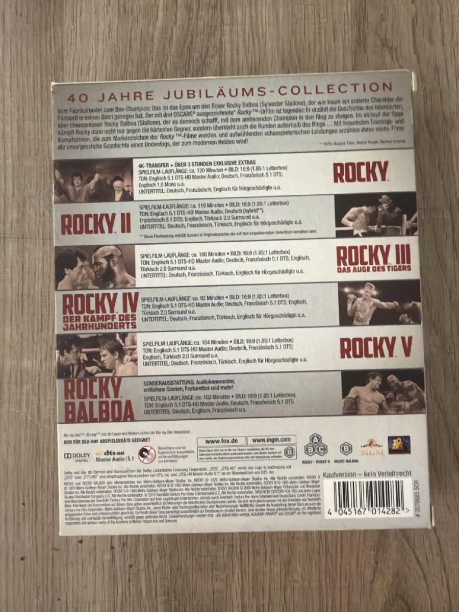 Tous les DVDs: Rocky 1-6 Collection BluRay – D'occasion à Hagendorn par masterchieff 1