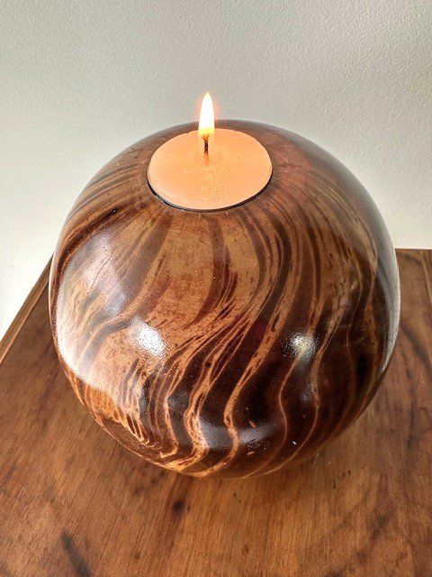 Kerzenständer: KuGeL HoLzvaSe / KeRzeNsTäNdeR – Gebraucht aus Winkel von zeho
