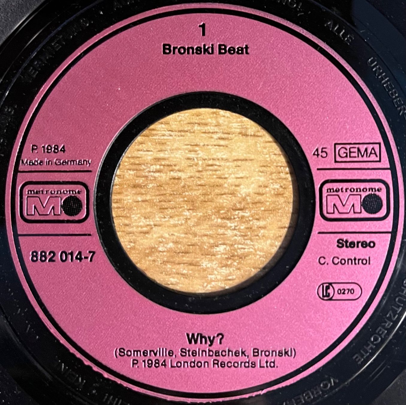 Schallplatten: BRONSKI BEAT - WHY ? – Gebraucht aus Bussigny von vinyl-pas-cher 2