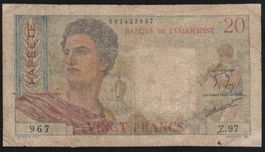 Tahiti 20 Francs (1963) Papeete