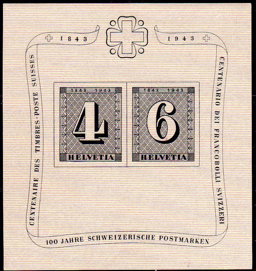 Alle Briefmarken: 100 J. SCHWEIZERISCHE POSTMARKEN BLOCK **POSTFRISCH** - EV29 – Neu (gemäss Beschreibung) aus Losone von EM2019