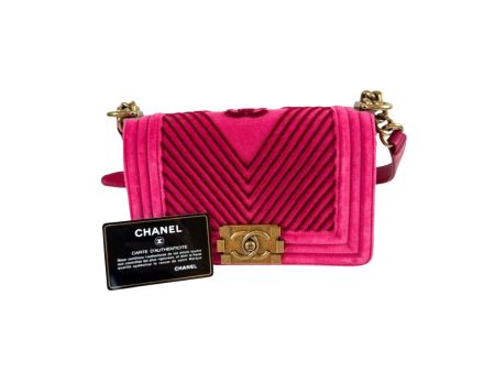 Chanel Boy Bag, Samt Pink, wie neu!