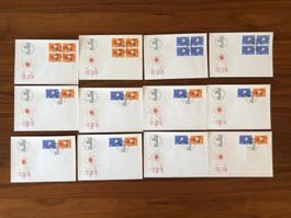 FDC 14.9.1965, 8x und 4x 4er Blöcke