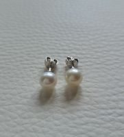 18 Karat 750 Weiss Gold Perlen Ohrstecker