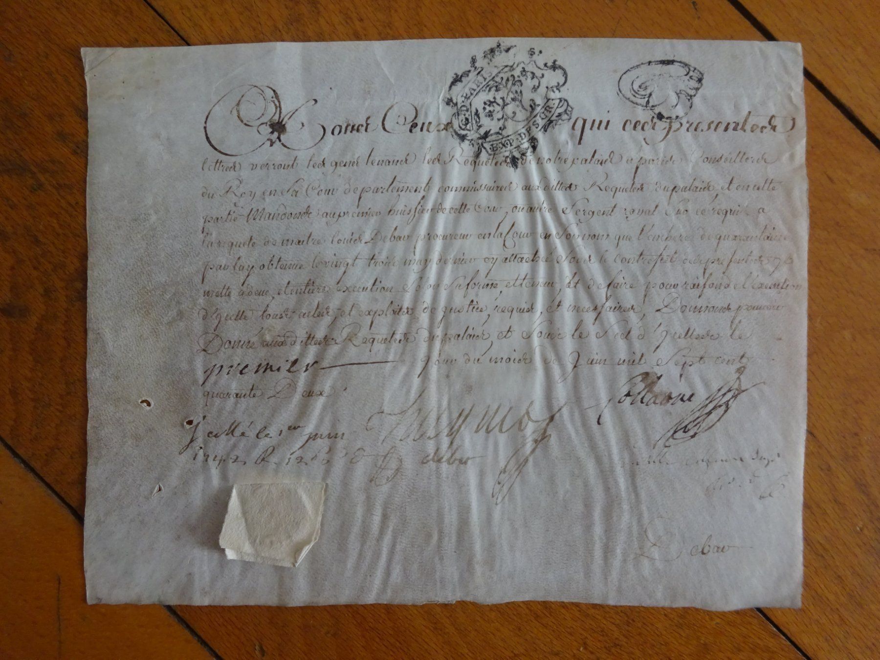 Bücher: Handzettel Pergament 1742 – Gebraucht aus Esslingen von eintagammeer