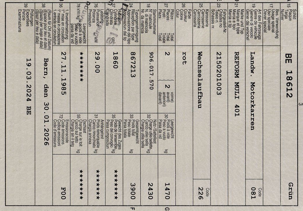Reform Tracteurs: Reform Muli 401 – D'occasion à Rüti b. Riggisberg par Mato77 9