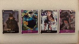 One Piece Sammelkarten Set 4er Pack neuwertig