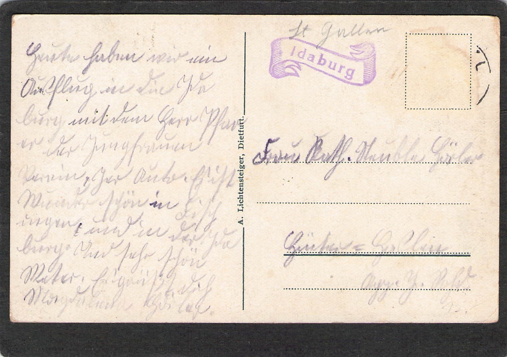 Cartoline postali: .St. Jddaburg bei Gähwil SG , gel. – Usato da Reichenburg venduto da Pipo-67 1
