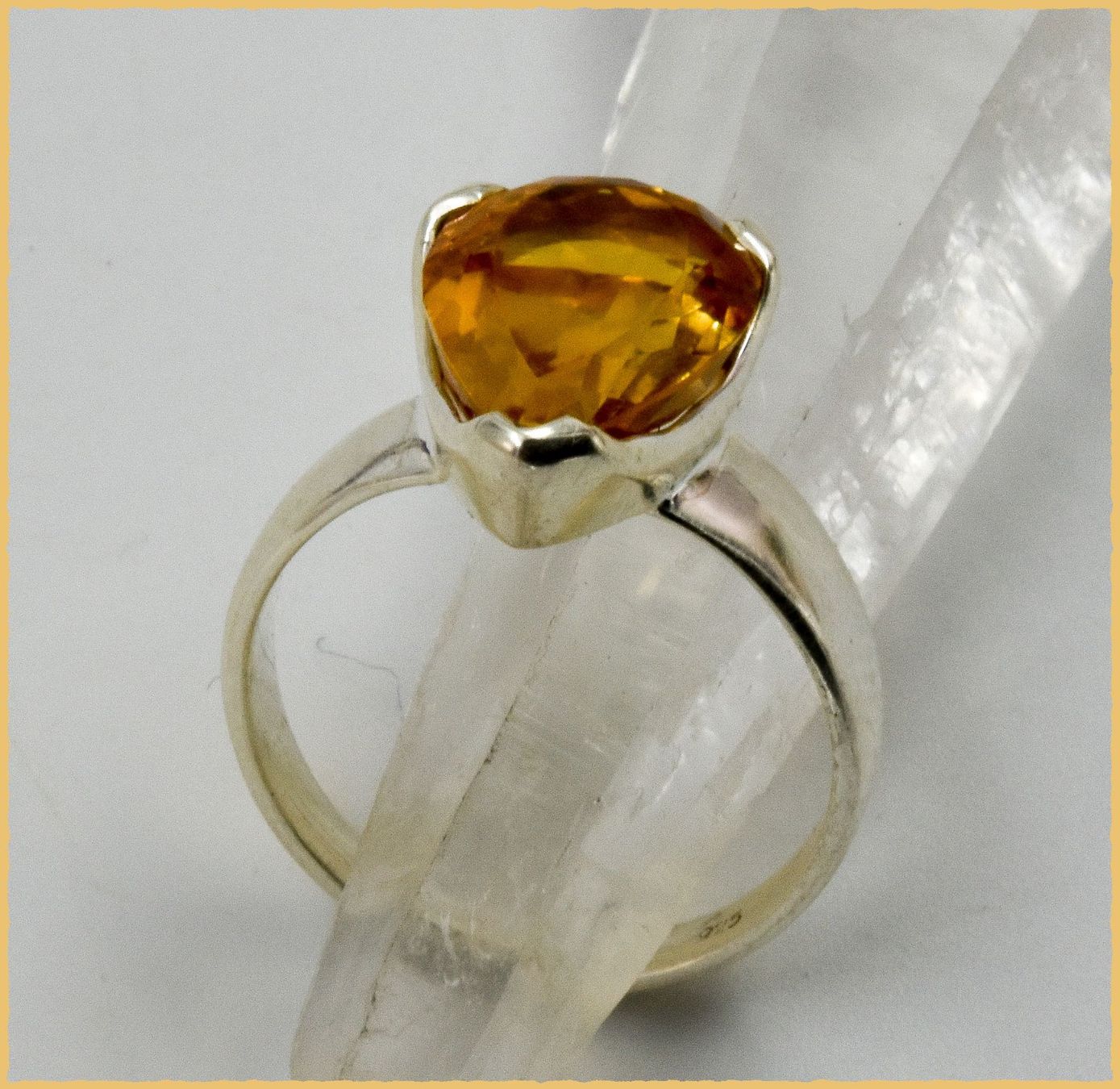 Anelli: ♛ Grosser Citrin 925 Silberring – Nuovo e nell'imballaggio originale da Oberglatt ZH venduto da Hot-Spot 1
