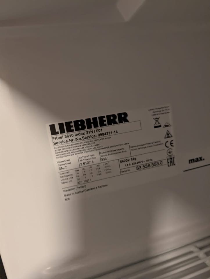 Frigoriferi: Lieberr FkVSL 3610 Refrigerator – Usato da Zürich venduto da ami_s5dr