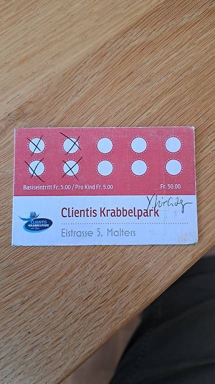 Alle Briefmarken: Clientis Krabbelpark - Stempelkarte 30.- – Gebraucht aus Udligenswil von pablo_picante