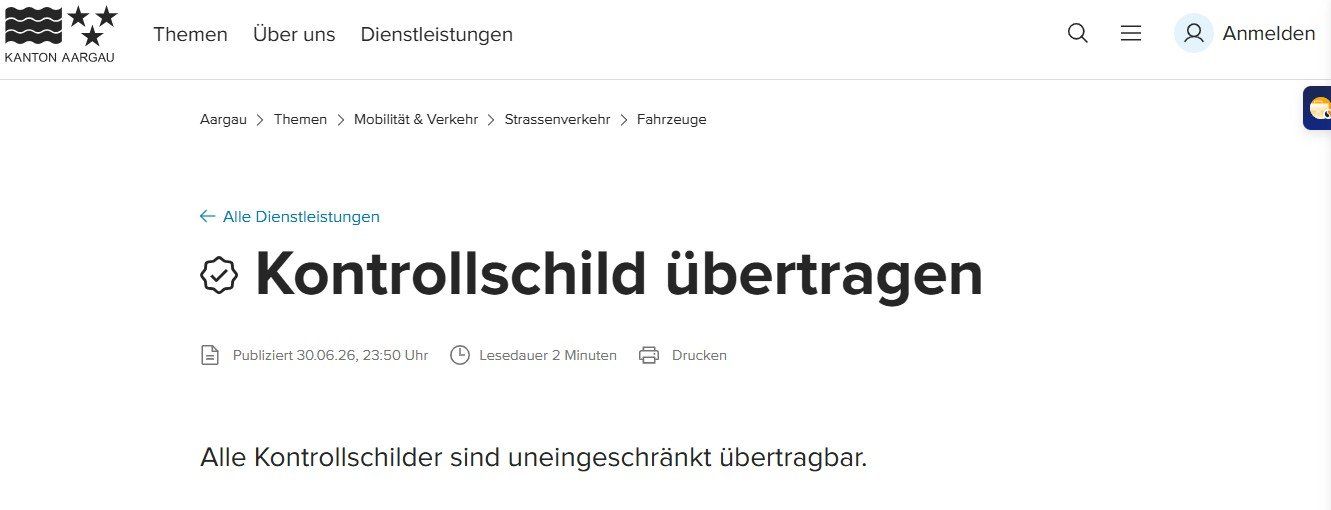 Insegne: Motorrad Kontrollschild AG 289 – Usato da Dättwil AG venduto da Fope60 1