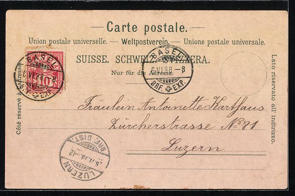 Cartoline postali: Litho Basel, Münster, Aussen- und Innen – Usato da Berlin venduto da bartko-reher 1