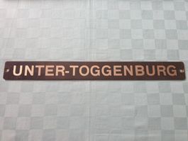 altes Metall Schild UNTER - TOGGENBURG