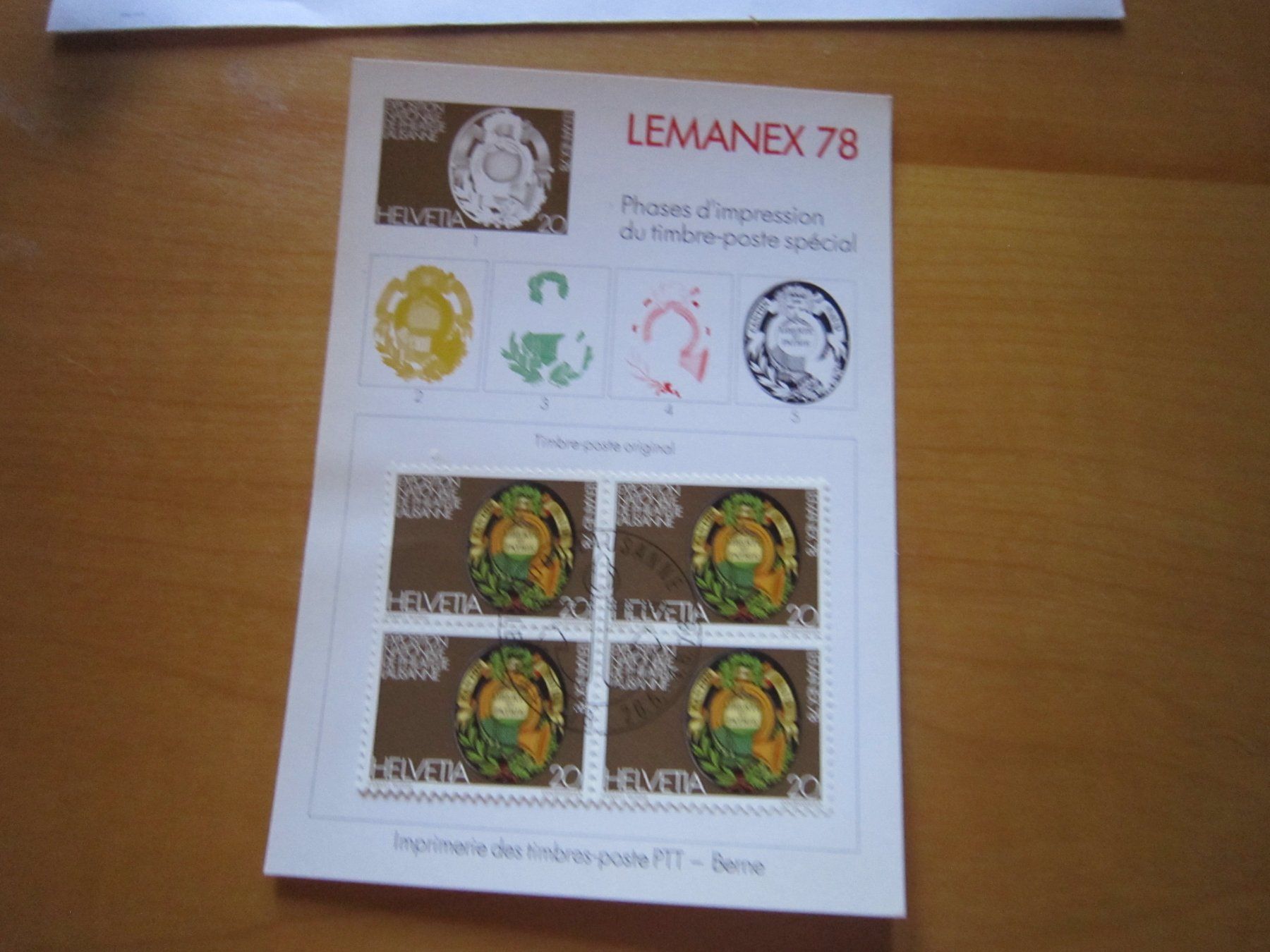 Tous les timbres: Lemanex 1978 Block und Phases d'impression – D'occasion à Giubiasco par sal_9j6w 1