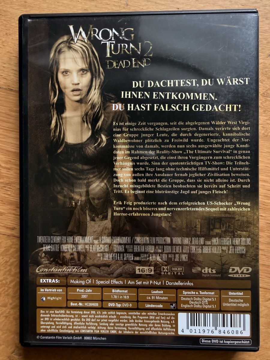 Tous les DVDs: Wrong Turn 2 Dead End - DVD – D'occasion à Kölliken par nerdorado 1