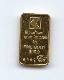 Edelmetalle: (553) Goldbarren 1 g KB – Gebraucht aus Rüthi (Rheintal) von erdnuessli1