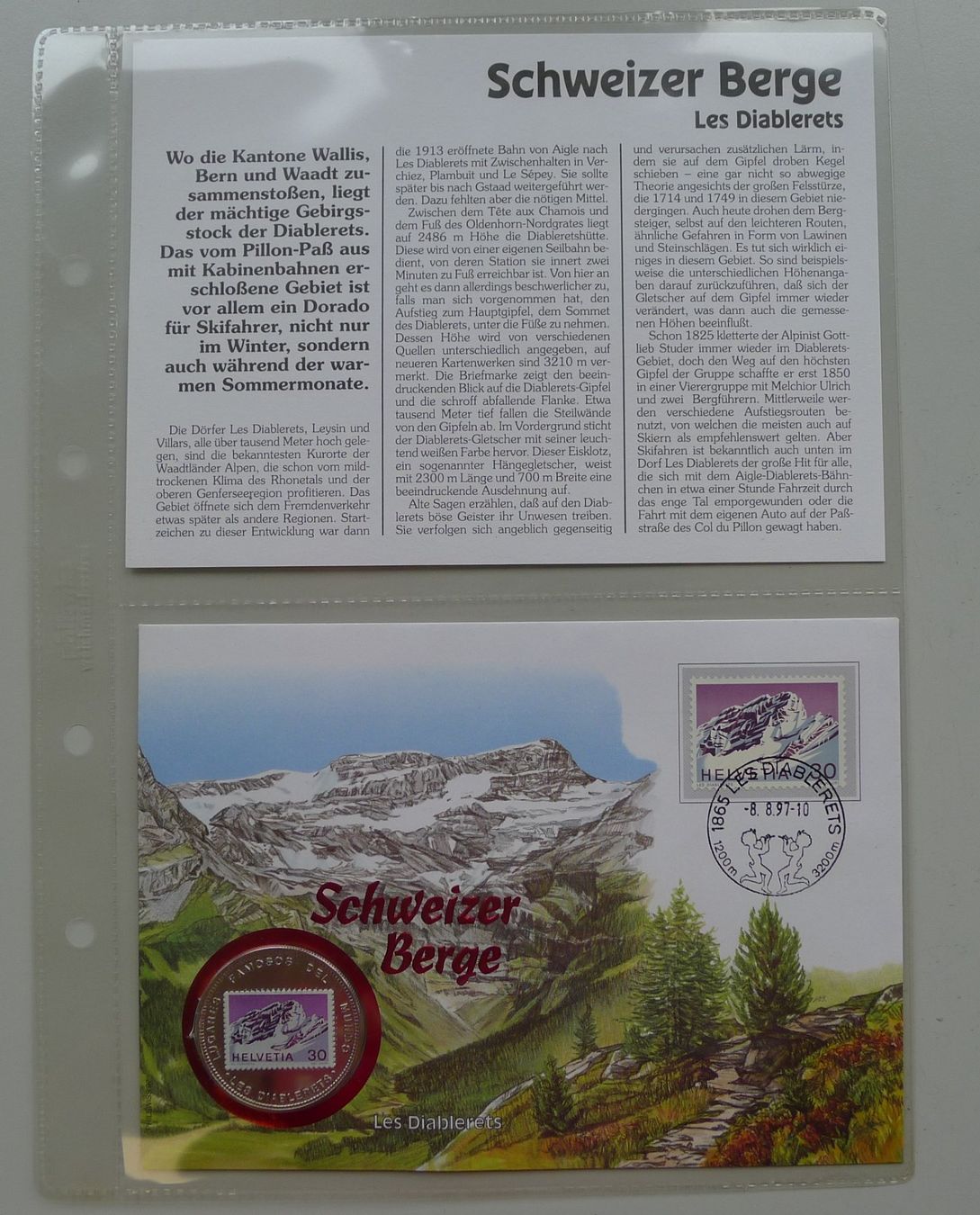 Tutti le monete: 1997: Numisbrief Schweizer Berge - Les Diablerets mit Nr.503 – Usato da Sursee venduto da Luzernerraute 4