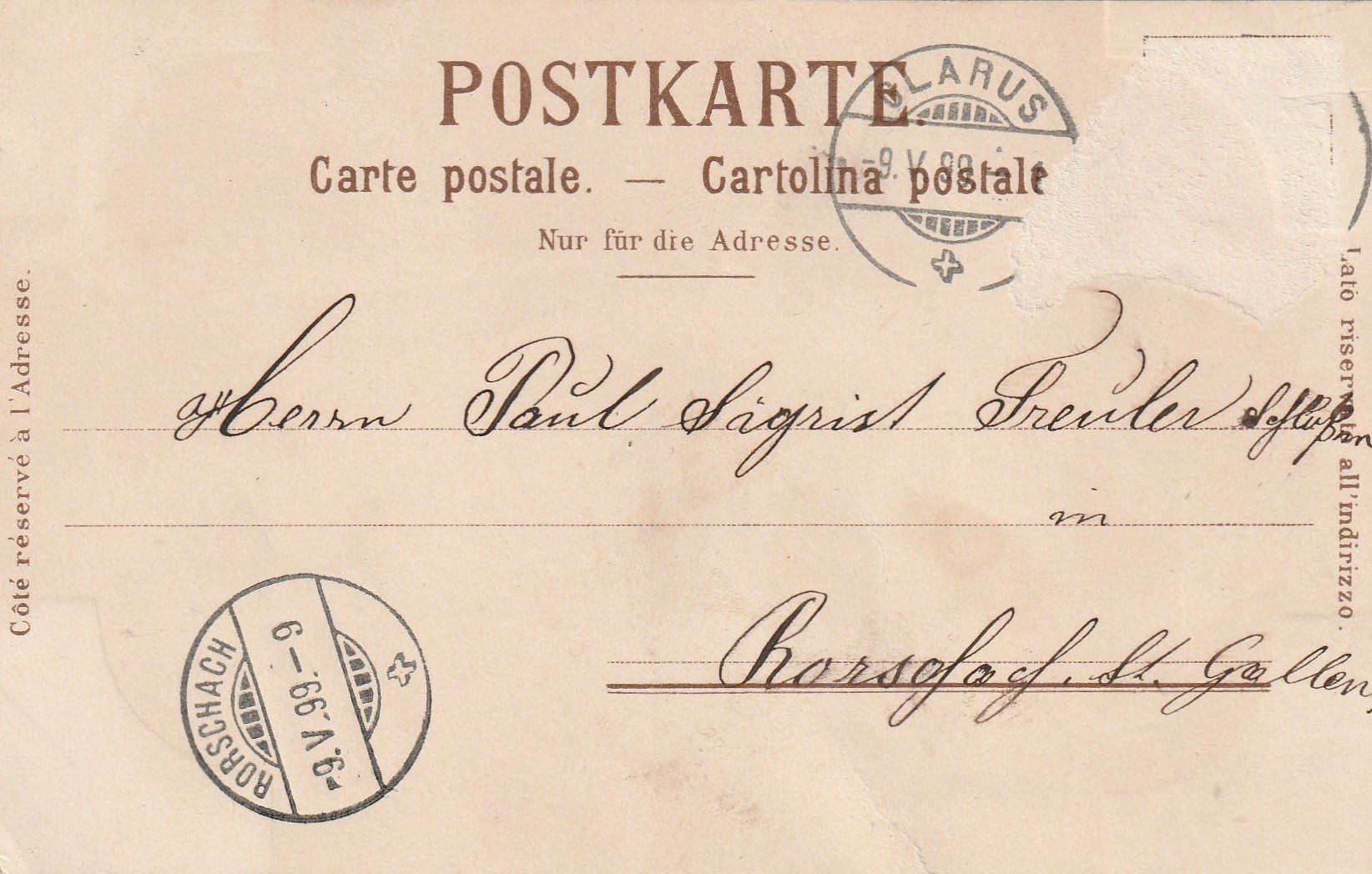 Cartoline postali: Glarus Landsgemeinde – Usato da Rorschacherberg venduto da fratovi2 1
