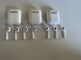 3x Apple AirPods Ladecase und 7x Airpod ungetestet