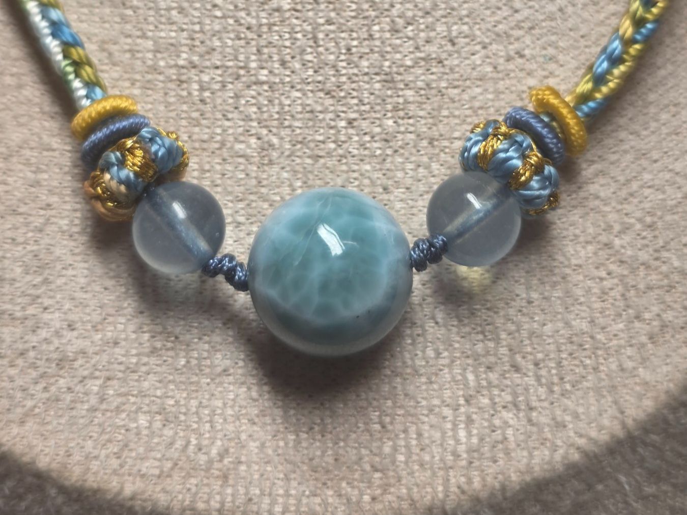 Minerali & Pietre curative: Larimar/Aquamarin Kordelkette – Nuovo e nell'imballaggio originale da Matzingen venduto da Shay_Crystalz 1