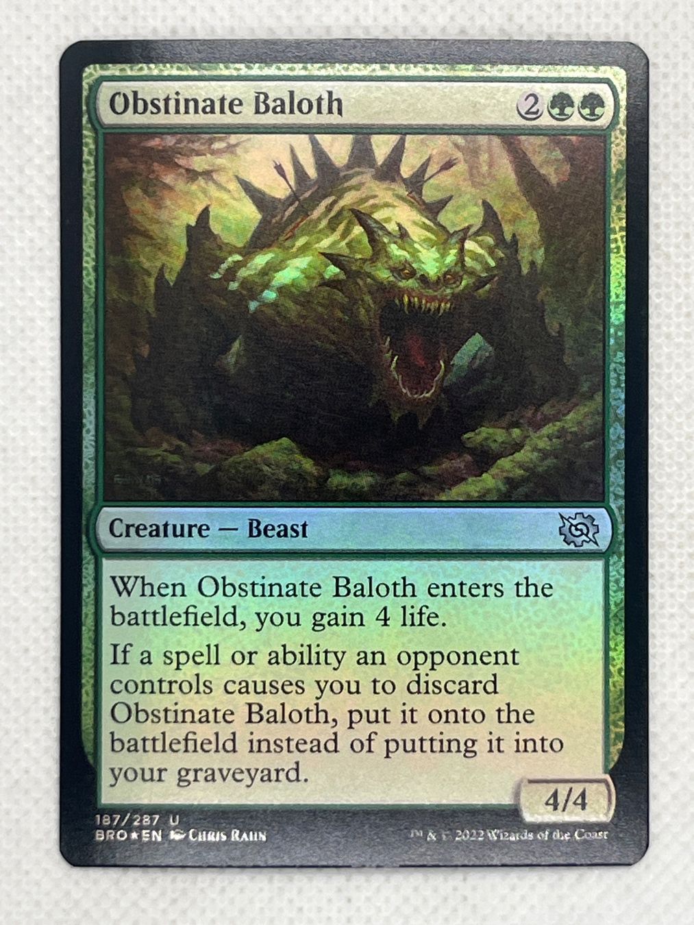 Magic The Gathering Sammelbilder & Trading cards: Magic: Obstinate Baloth Foil – Gebraucht aus Hinterkappelen von Kim1992