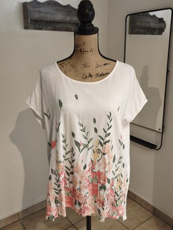 C&A Sommer Shirt mit Blumenmuster, Grösse L,Top Zustand!