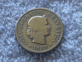 5 centimes/Rappen 1889