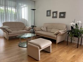 Polstergruppe echt Leder, beige