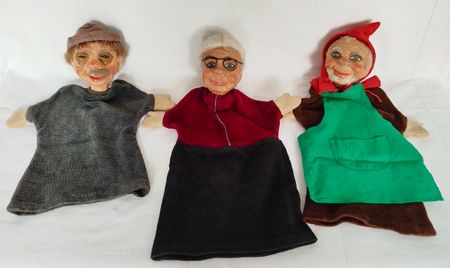 Rarität: 3 Kasperlifiguren, von Künstlerin handgemacht
