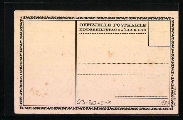 Cartoline postali: Zürich, Kinderhilfstag 1913, Mädchen m – Usato da Berlin venduto da bartko-reher 1
