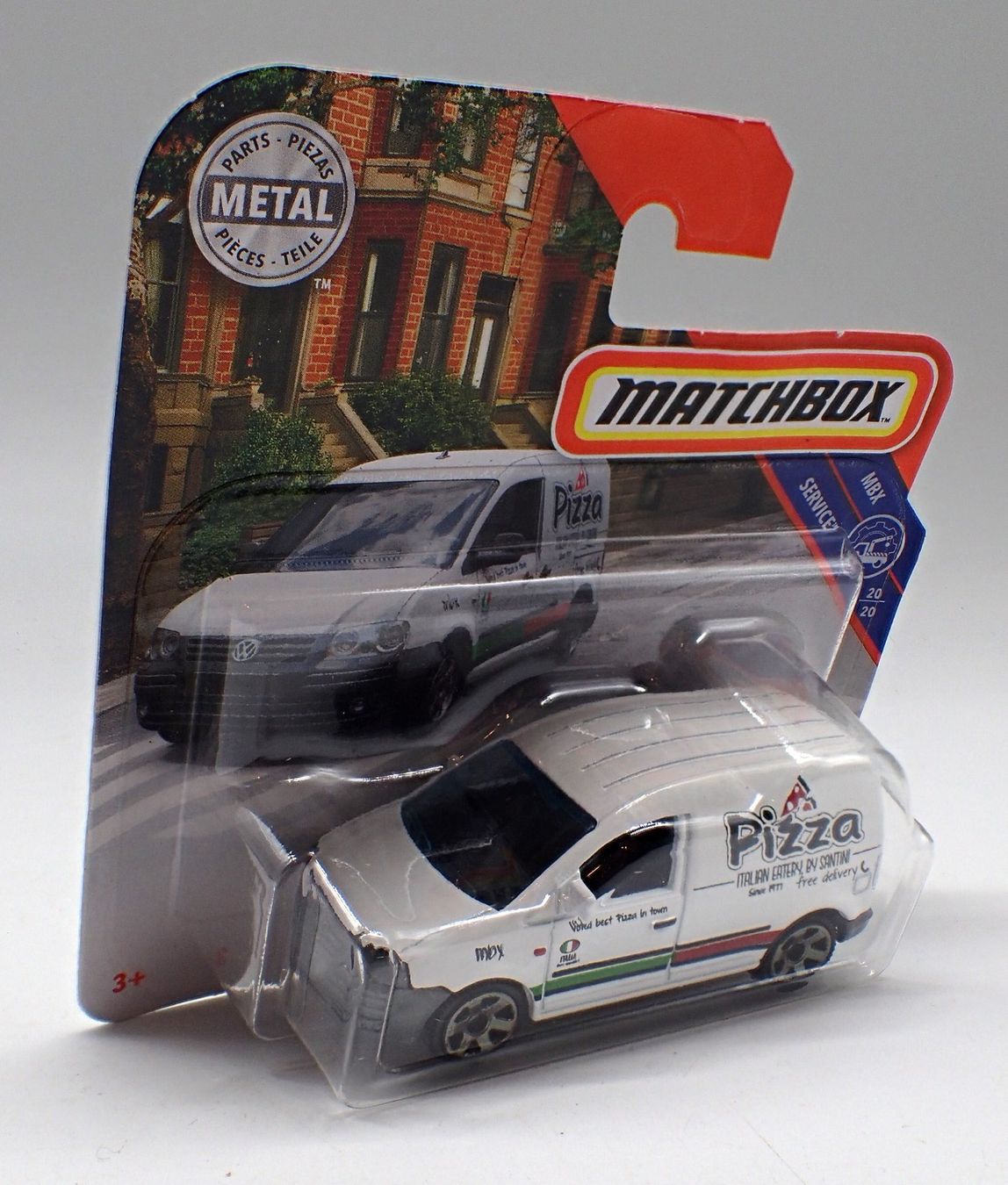 Matchbox Modellini d'auto: Matchbox VW Caddy Pizza weiss/blanc – Usato da Ostermundigen venduto da archeopteryx 1