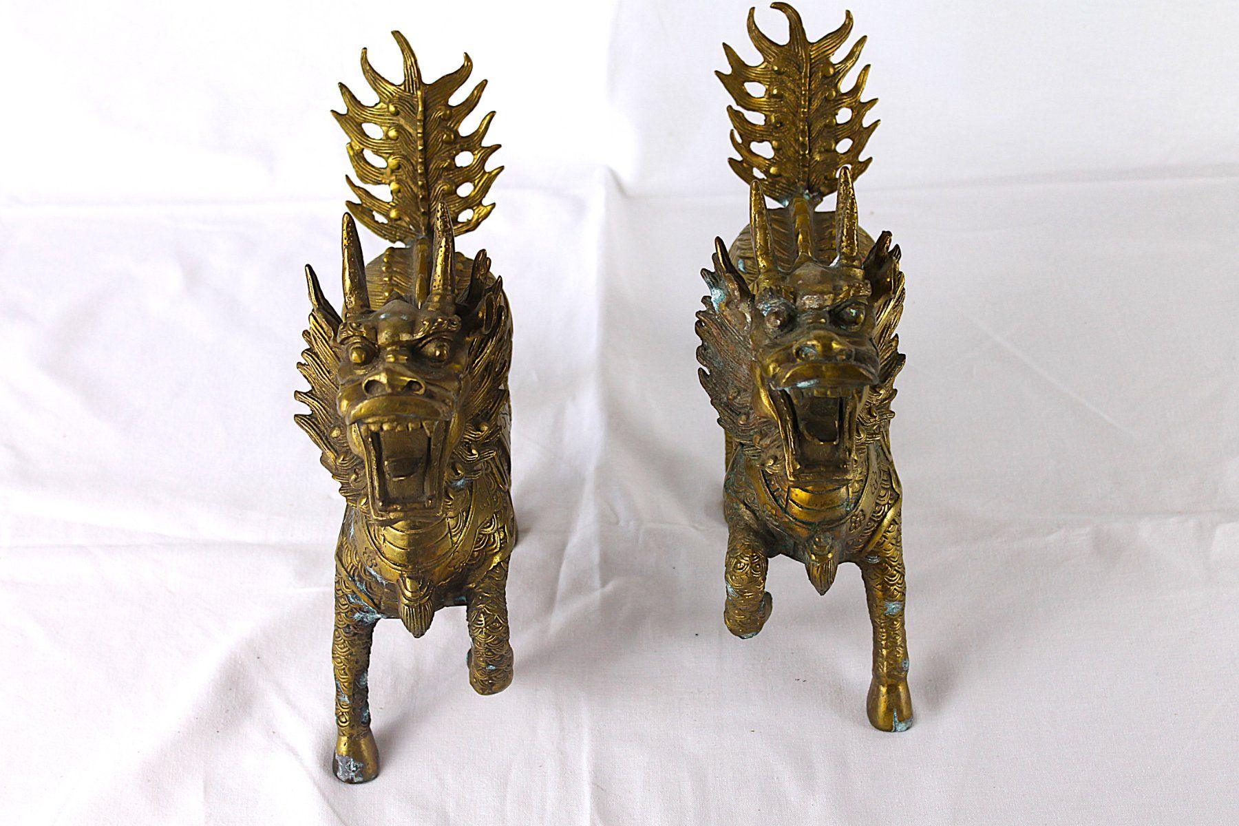 Sculture & Statue: Qilin Paar aus Messing – Usato da Reinach BL venduto da bk_brockireinach 1