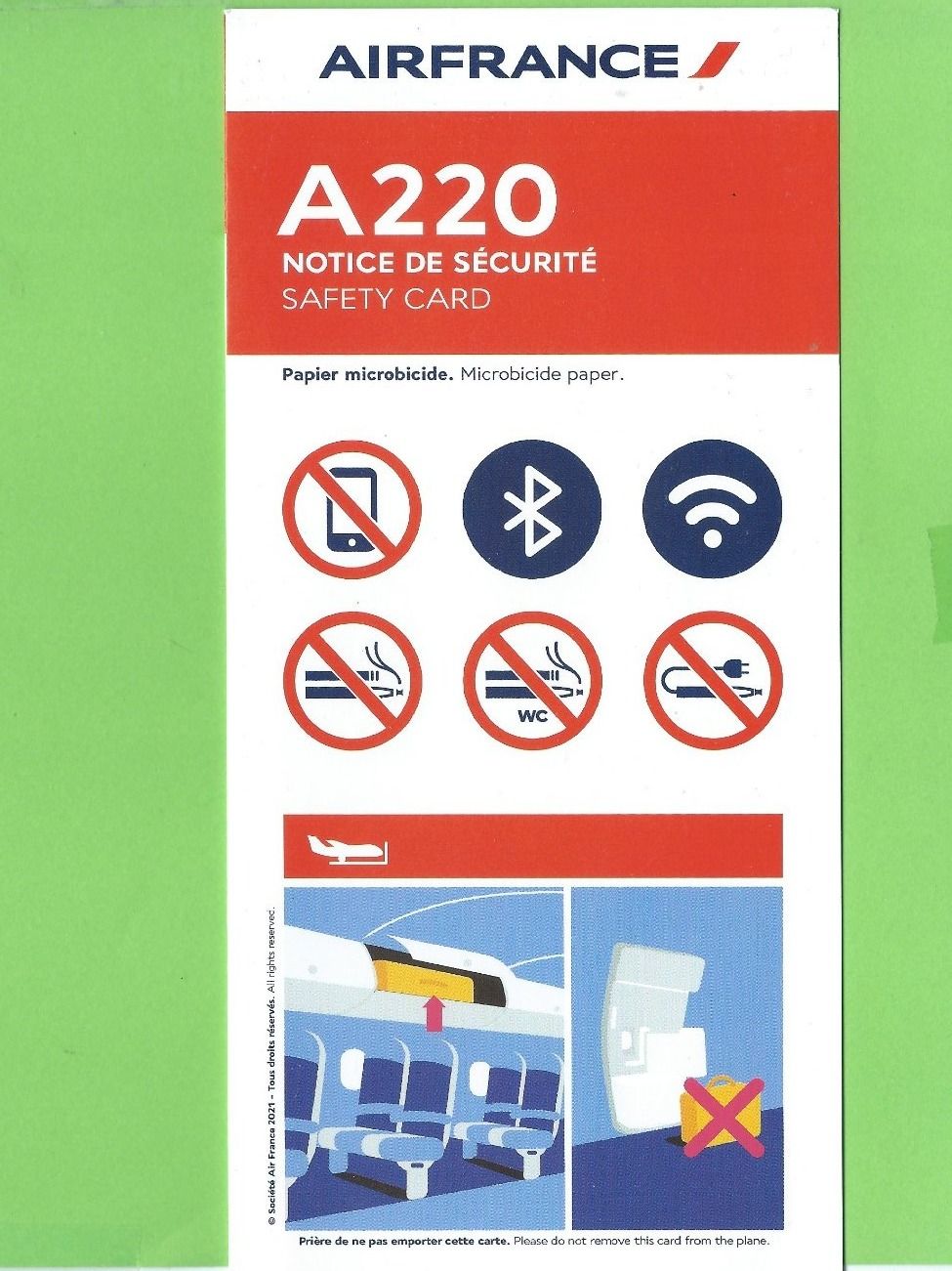 Cartoline: AirFrance, A220, Safety Card, , – Usato da Zürich venduto da t24_de
