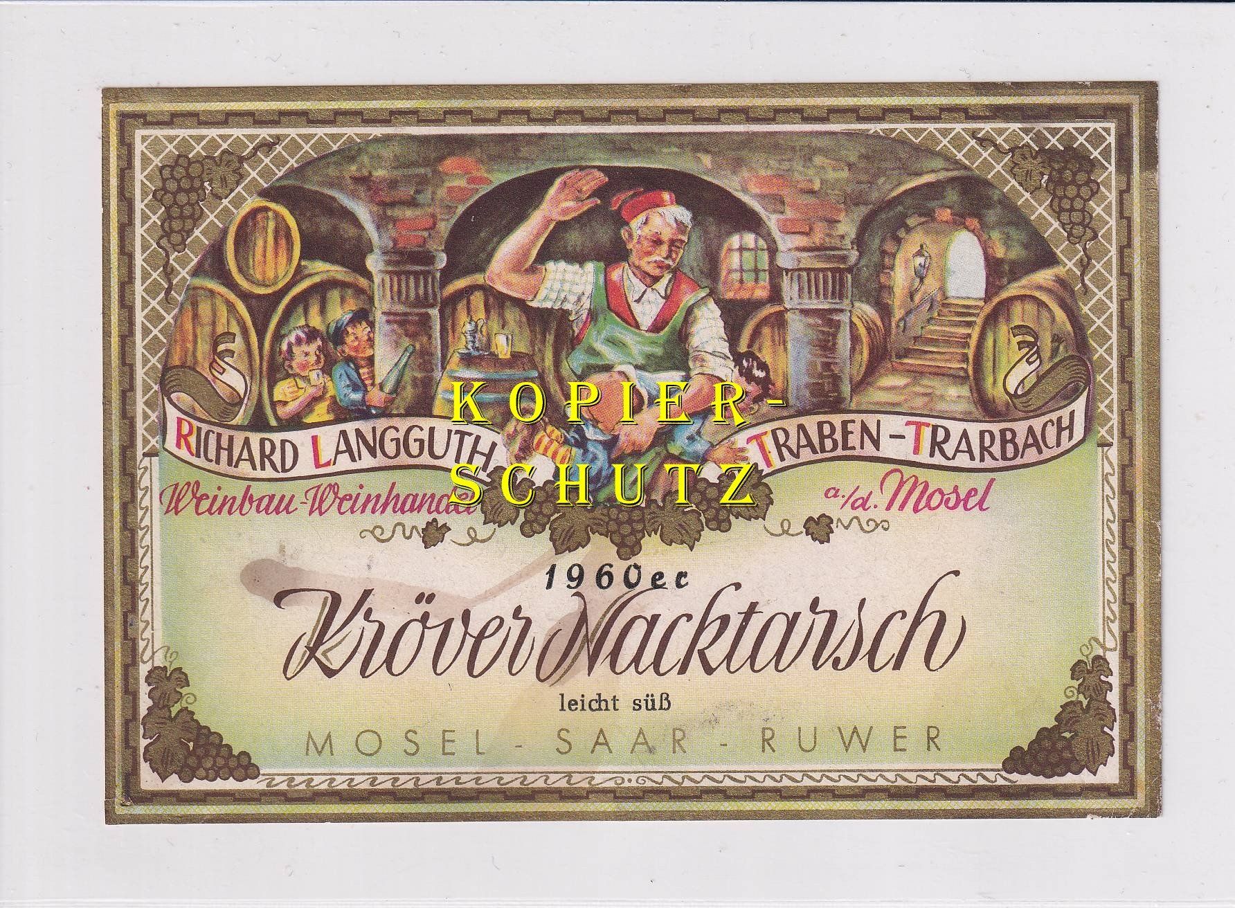Carta: Etikette - Kröver Nacktarsch 1960 (Langguth) /bd – Usato da Hombrechtikon venduto da Rudolf07