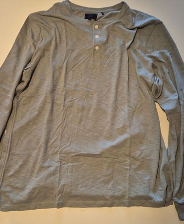 Graues Herren Henley Shirt, Langarm, Grösse XXL, Superdry