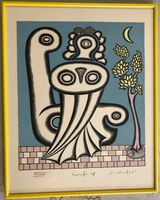 Lithografie die Steinbank von Arnold Leissler 1968 (ID H188)