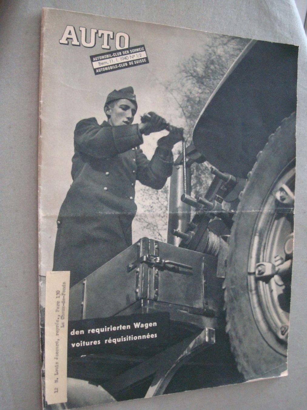 Revues & Magazines: Zeitung - Auto - ACS - 1940 - Heft Nr. 1/2 – D'occasion à Neuenegg par flohcante