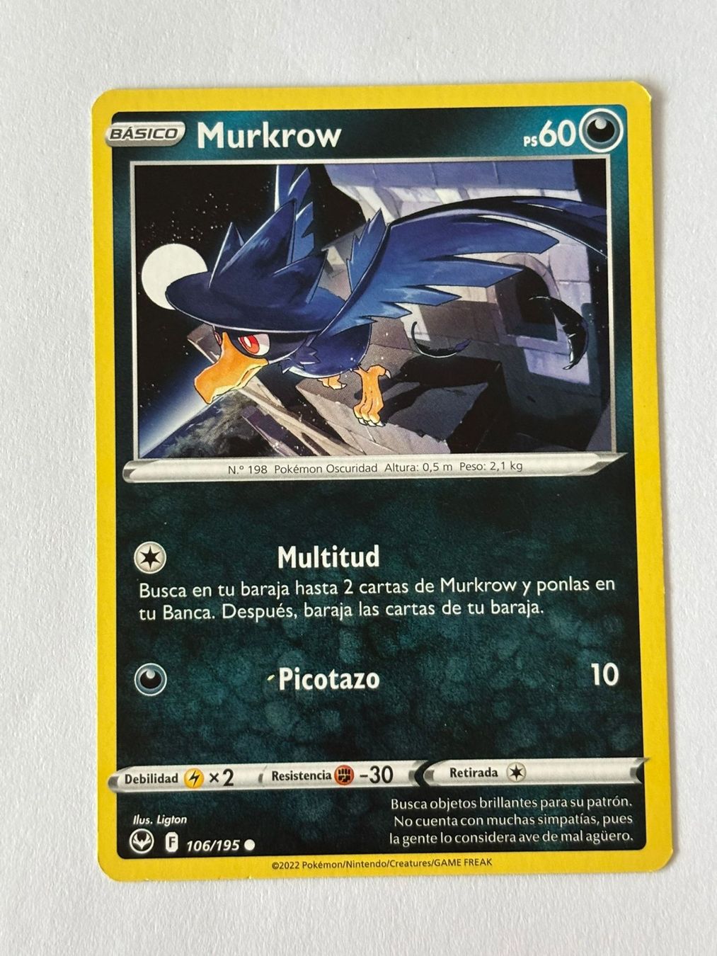 Pokémon Sammelbilder & Trading cards: Pokemon-Karte Murkrow 106/195 – Gebraucht aus Herisau von Seyashop1
