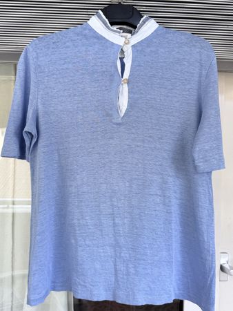 Polo en maille / T-shirt Henley Gran Sasso 100% Lin 