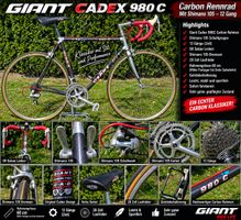 Carbon Rennrad Giant Cadex 980C mit Shimano 105 – 12-Gang,
