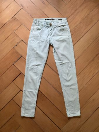ZARA - Slim Fit Jeanshose mintgrün 34