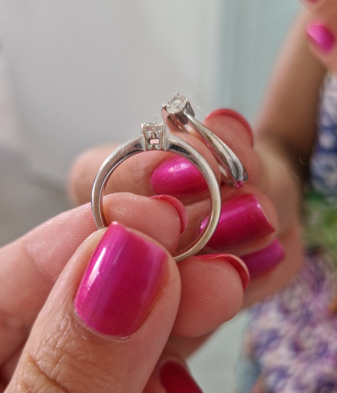 Anelli: 14k Weiss Gold Diamant Ring – Usato da Zug venduto da opo_cy5d 1