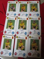 FC YOUNG BOYS YB DRUCKAUTOGRAMME AUF QUARTTEKARTE ANTIK 9STK