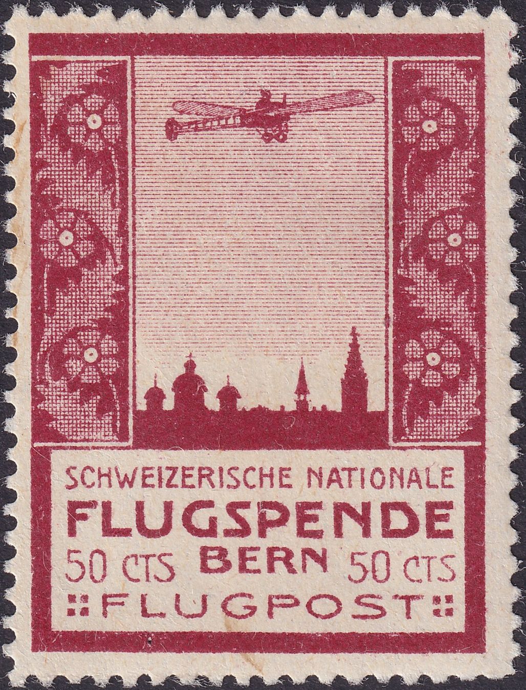 Tutti i francobolli: 1913, Flugpost-Vorläufer BERN, postfrisch **, K: 700.-++ – Usato da Sursee venduto da Luzernerraute