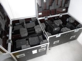 Profilscheinwerfer (7 Stück) + Flightcases (2 Stück)